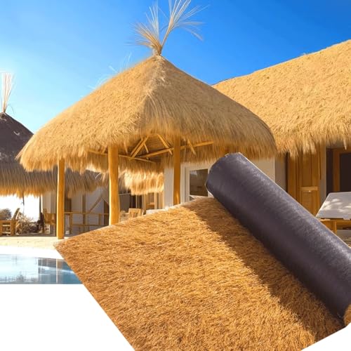 Künstliches Stroh Roll-UV Resistentes Synthetisches Stroh Dach & Fake Gras Stroh Für Tiki Huts,Palapa Faux Thatch Roofing Duck Blind，Patio Decor,Poolside Landscaping - Wetter(Size:0.5*1m(1.6*3.2ft)) von BXZAY