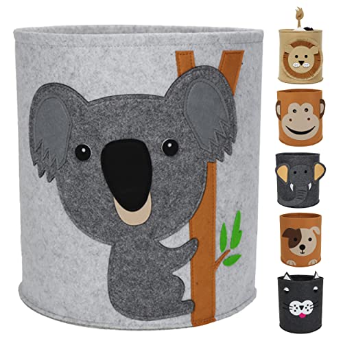 Spielzeugkorb Kinder - Aufbewahrungskorb Kinderzimmer - Wäschekorb Kinderzimmer - Spielzeugtruhe (Koala) von BY LARA