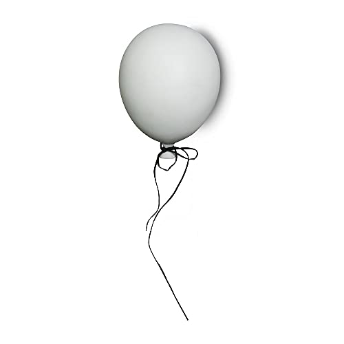 BY ON Deko Ballon mit Schnur, Klein, Weiß, 13x13x17cm, Polyresin, Ewiger Ballon, Muss nicht aufgeblasen werden, Balloon Wanddekoration für das Wohnzimmer oder Schlafzimmer von BY ON