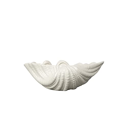 ByOn Alima Muschelschale in der Farbe: Weiß, aus festem Dolomit hergestellt, Maße: 23 x 16 x 8 cm, auch geeignet für die Aufbewahrung von Schmuck oder als Deko im Wohnzimmer, 5260906502 von BY ON