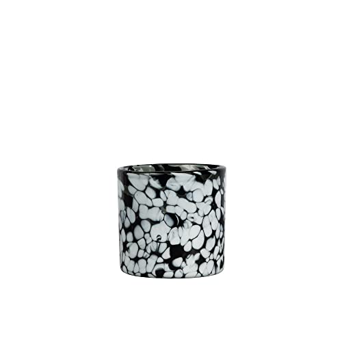 ByON Teelichthalter Calore XS in der Farbe Schwarz/Weiß, aus Glas hergestellt, 10x10cm, 5280602701 von ByON