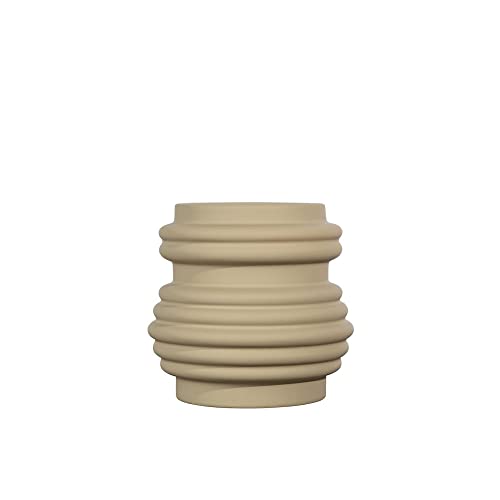 ByOn Mila Vase in der Farbe: Beige, aus Steingut mit gummierter Oberfläche hergestellt, Maße: ø16x15cm, 5260604903 von BY ON