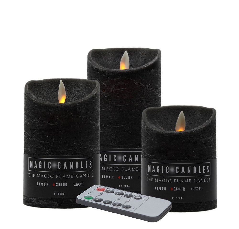 BY PEHA LED-Kerze MB-20234 3er LED Echtwachskerze anthrazit FB Timer Dimmer Flackermodus BY PEHA LED-Kerze MB-20234 3er LED Echtwachskerze anthrazit FB Timer Dimmer Flackermodus von BY PEHA