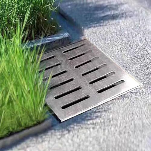 BYALORTEX Abflussabdeckungen Outdoor Hole, Edelstahl 304 Quadratische Abflussabdeckung Silber Mehrere Größen 10x10cm-60x60cm Außenablaufgitter(30cmx30cm(11 3/4" x11 3/4")) von BYALORTEX