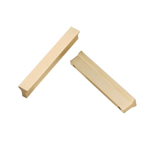 BYALORTEX Griffe für Schränke, 2 Stück Schrankgriffe aus massivem Messing, goldfarben, 32–850 mm, Lochabstand 17 x 12 mm(Hole spacing:160mm/6.3in) von BYALORTEX