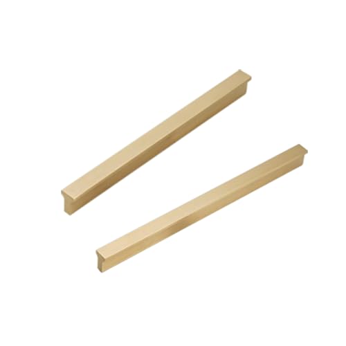 BYALORTEX Griffe für Schränke, 2 Stück Schrankgriffe aus massivem Messing, goldfarben, 32–850 mm, Lochabstand 17 x 12 mm(Hole spacing:320mm/12.6in) von BYALORTEX