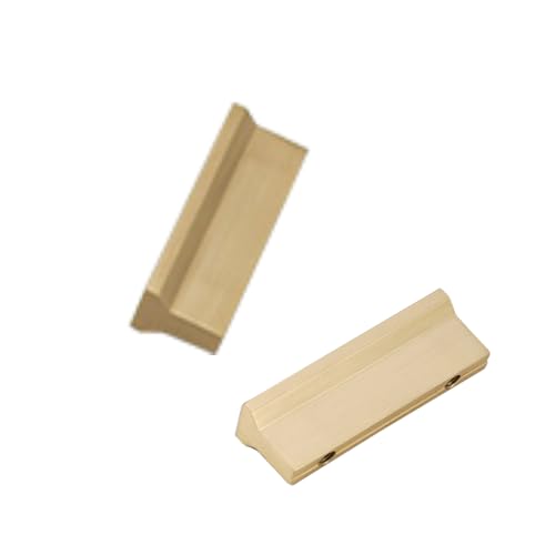 BYALORTEX Griffe für Schränke, 2 Stück Schrankgriffe aus massivem Messing, goldfarben, 32–850 mm, Lochabstand 17 x 12 mm(Hole spacing:32mm/1.3in) von BYALORTEX