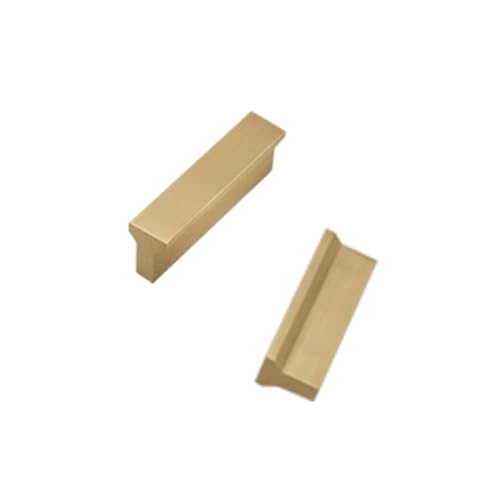 BYALORTEX Griffe für Schränke, 2 Stück Schrankgriffe aus massivem Messing, goldfarben, 32–850 mm, Lochabstand 17 x 12 mm(Hole spacing:76mm/3in) von BYALORTEX