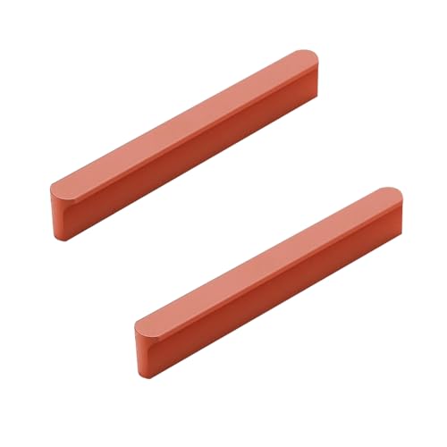 BYALORTEX Griffe für Schränke, Küchenschrankgriff 2er-Pack Aluminiumlegierung Eloxiert Orange Mehrere Größen(Overall Length:115mm/4.5in) von BYALORTEX