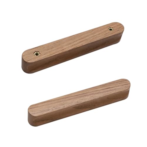 BYALORTEX Griffe für Schränke, Schrankgriffe aus Massivholz, 2er-Pack, Schwarznuss, 35–230 mm, mit Schrauben(‎black Walnut,Full Length:130mm/5.1in) von BYALORTEX