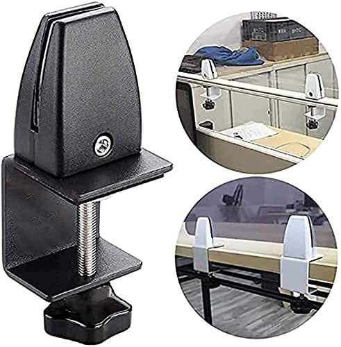 BYALORTEX Hustenschutz Klammer Klammer, Regal Unterstützung Clips Aluminium Legierung Desktop Partition Clamp Pack Von 2 Schwarz von BYALORTEX