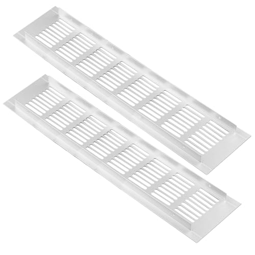 BYALORTEX Lüftungsgitterabdeckung aus Metall, Lüftungsgitter aus Aluminiumlegierung, quadratisch, 2er-Pack, mehrere Größen for Schränke und Kleiderschränke(80mm*350mm) von BYALORTEX