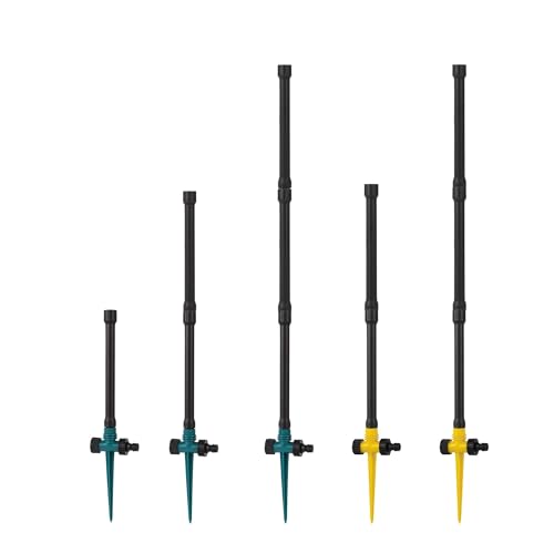 BYALORTEX Rasensprenger für Garten, 360 Degree Rotating Watering Nozzle 1/2" Male Thread Automatic Rotation Sprinkler Garden Park Lawn Flower Vegetable Irrigation(BU with Tube) von BYALORTEX