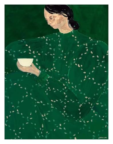 BYAMBD Leinwandbilder Kunstdruck Abstrakte Nordische Figur Linien Mädchen Lesebuch Poster Kein Rahmen Drucke Wand Kunst Leinwand Bild Home Room Decor(E,20x30cm) von BYAMBD
