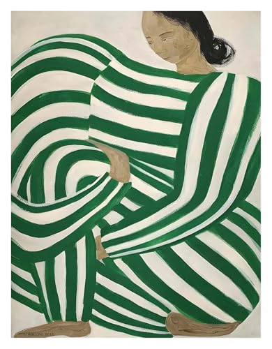 BYAMBD Leinwandbilder Kunstdruck Abstrakte Nordische Figur Linien Mädchen Lesebuch Poster Kein Rahmen Drucke Wand Kunst Leinwand Bild Home Room Decor(EIN,40x60cm) von BYAMBD