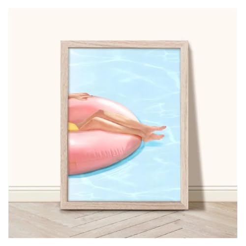 BYAMBD Leinwandbilder Kunstdruck Cooles Sommer-Wassersport-Schwimmen Im Pool-Poster, Ohne Rahmen, Girly Holiday, Leinwandbild, Wandkunst Für Heimdekoration(C,20x30cm) von BYAMBD