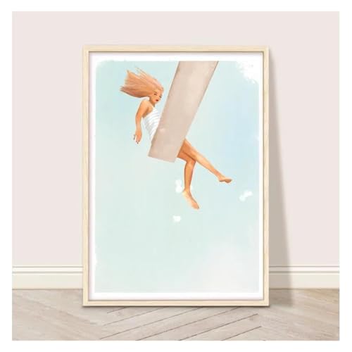 BYAMBD Leinwandbilder Kunstdruck Cooles Sommer-Wassersport-Schwimmen Im Pool-Poster, Ohne Rahmen, Girly Holiday, Leinwandbild, Wandkunst Für Heimdekoration(N,30x40cm) von BYAMBD