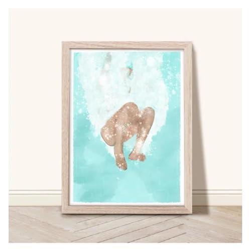 BYAMBD Leinwandbilder Kunstdruck Cooles Sommer-Wassersport-Schwimmen Im Pool-Poster, Ohne Rahmen, Girly Holiday, Leinwandbild, Wandkunst Für Heimdekoration(W,50x70cm) von BYAMBD