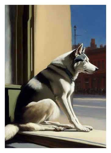 BYAMBD Leinwandbilder Kunstdruck Dackel Husky Pudel Shiba Inu Poster Leinwand Malerei Antike Hund Wand Kunst Bild Wohnzimmer Bauernhaus Wohnkultur(Q,40X50cm) von BYAMBD