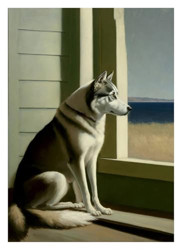 BYAMBD Leinwandbilder Kunstdruck Dackel Husky Pudel Shiba Inu Poster Leinwand Malerei Antike Hund Wand Kunst Bild Wohnzimmer Bauernhaus Wohnkultur(T,40X50cm) von BYAMBD