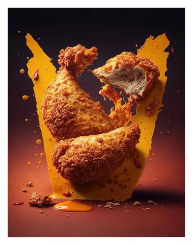 BYAMBD Leinwandbilder Kunstdruck Köstliches Essen Poster Leinwand Malerei Kein Rahmen Druck Wand Kunst Bild Für Restaurant Esszimmer Wohnkultur(J,60X80cm) von BYAMBD
