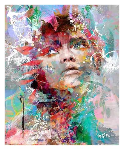BYAMBD Leinwandbilder Kunstdruck Moderne Pop-Wand-Kunst-Poster Ohne Rahmen Abstrakte Frau Gesicht Graffiti Leinwand Malerei Drucke Bild Home Decoration(C,20x30cm) von BYAMBD
