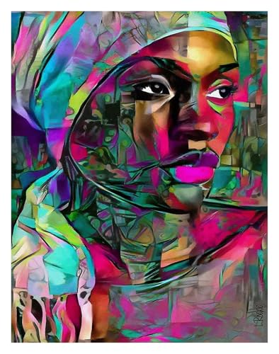 BYAMBD Leinwandbilder Kunstdruck Moderne Pop-Wand-Kunst-Poster Ohne Rahmen Abstrakte Frau Gesicht Graffiti Leinwand Malerei Drucke Bild Home Decoration(D,60X80cm) von BYAMBD