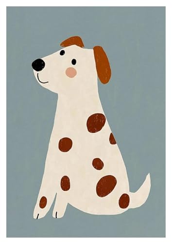 Leinwandbilder Kunstdruck Bunte Cartoon Hund Illustrationen Poster Kein Rahmen Leinwand Gemälde Niedlichen Tier Nordic Wand Kunst Bilder Kindergarten Wohnkultur(B1,20x30cm) von BYAMBD