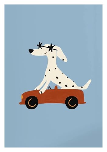 Leinwandbilder Kunstdruck Bunte Cartoon Hund Illustrationen Poster Kein Rahmen Leinwand Gemälde Niedlichen Tier Nordic Wand Kunst Bilder Kindergarten Wohnkultur(G,40x60cm) von BYAMBD