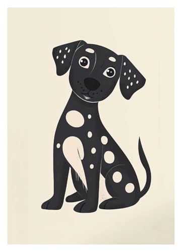 Leinwandbilder Kunstdruck Bunte Cartoon Hund Illustrationen Poster Kein Rahmen Leinwand Gemälde Niedlichen Tier Nordic Wand Kunst Bilder Kindergarten Wohnkultur(J,40x60cm) von BYAMBD