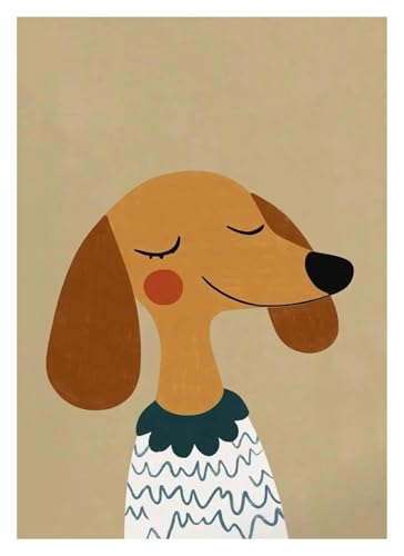 Leinwandbilder Kunstdruck Bunte Cartoon Hund Illustrationen Poster Kein Rahmen Leinwand Gemälde Niedlichen Tier Nordic Wand Kunst Bilder Kindergarten Wohnkultur(U,30x40cm) von BYAMBD