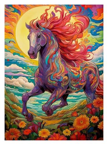 Leinwandbilder Kunstdruck Buntes Pfauenhirsch-Poster, Boho, Leuchtendes, Lebendiges Tier-Leinwandgemälde, Ästhetisches Wandbild Für Wohnzimmer, Heimdekoration(E,50x70cm) von BYAMBD