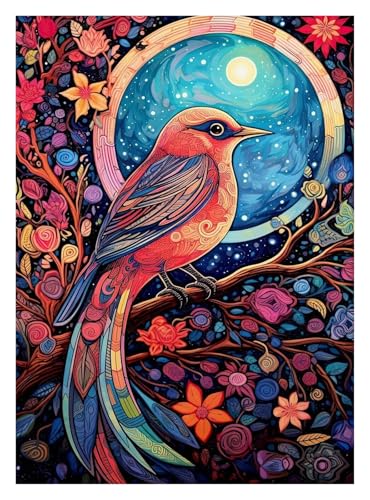 Leinwandbilder Kunstdruck Buntes Pfauenhirsch-Poster, Boho, Leuchtendes, Lebendiges Tier-Leinwandgemälde, Ästhetisches Wandbild Für Wohnzimmer, Heimdekoration(EIN,40x60cm) von BYAMBD
