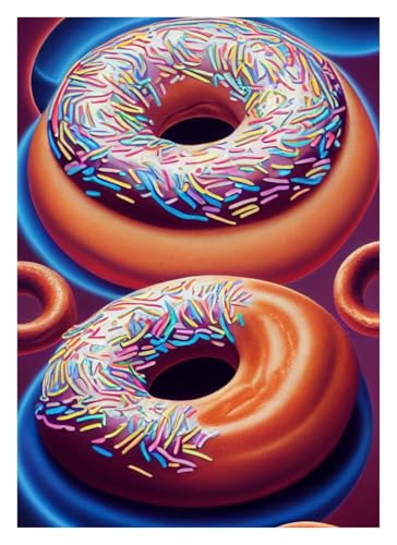 Leinwandbilder Kunstdruck Donut Und Vintage EIS Poster Leinwand Malerei Moderne Dessert Wand Kunst Bilder Einzigartige Küche Wohnkultur Essen Liebhaber(B,50x70cm) von BYAMBD