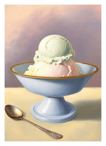 Leinwandbilder Kunstdruck Donut Und Vintage EIS Poster Leinwand Malerei Moderne Dessert Wand Kunst Bilder Einzigartige Küche Wohnkultur Essen Liebhaber(M,40x60cm) von BYAMBD
