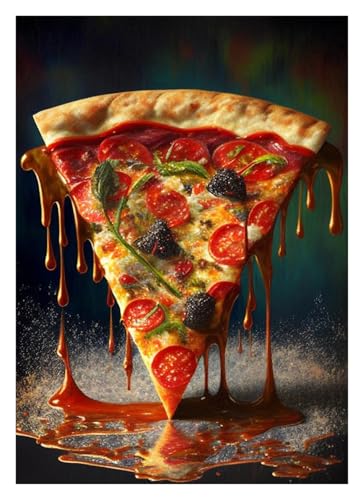 Leinwandbilder Kunstdruck Vintage Taco Burger Sushi Pizza Poster Leinwand Malerei Wand Kunst Bilder Einzigartige Küche Restaurant Home Decor Essen Liebhaber(E,40x60cm) von BYAMBD