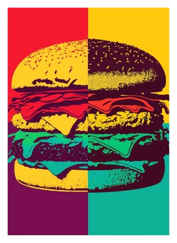 Leinwandbilder Kunstdruck Vintage Taco Burger Sushi Pizza Poster Leinwand Malerei Wand Kunst Bilder Einzigartige Küche Restaurant Home Decor Essen Liebhaber(Q,40x60cm) von BYAMBD