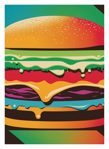 Leinwandbilder Kunstdruck Vintage Taco Burger Sushi Pizza Poster Leinwand Malerei Wand Kunst Bilder Einzigartige Küche Restaurant Home Decor Essen Liebhaber(V,50x70cm) von BYAMBD