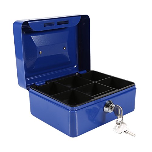 BYARSS Sicherheitsbox 1Pc Mini Portable Abschließbar für Haushalt, Geldkassette Safe Mini-Sicherheitsbox Geld-Safe(Kleines Blau) von BYARSS