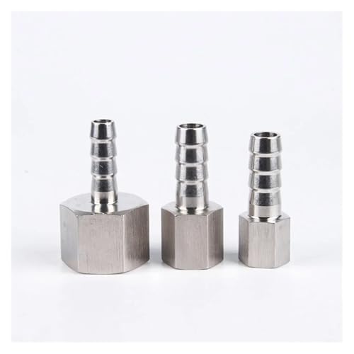 1 Stück 304 Edelstahl Hochdruck-Innengewinde, Sechskant-Verbindungsstück 1/8 1/4 3/8 1/2 auf 6 8 10 12 mm Schlauchstutzen-Adapter (8 mm, 1/2 Zoll) von BYCIFRLG