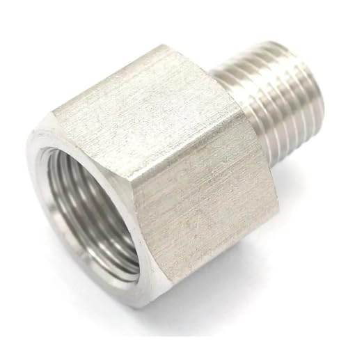 3/8" BSPP Female to 1/4" BSPT Male Threaded 304 Stainless Steel Pipe Fitting Connector Adapter 250bar von BYCIFRLG