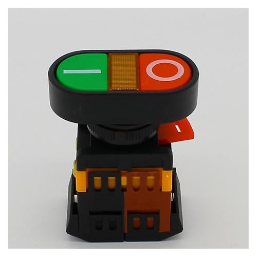 BYCIFRLG Self Reset Yellow Indicator Double Push Button Switch 10A AC220V von BYCIFRLG