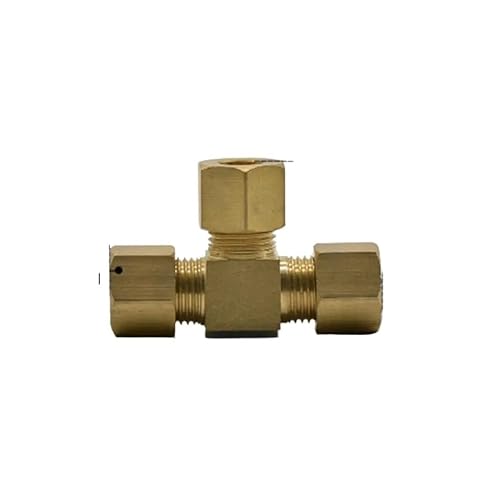 Brass Tee 3 Way Commpression Fitting Union Connector Fit Tube OD 10mm Water Gas Fuel Brass Tee 3 Way Commpression Fitting Union Connector Fit Tube OD 10mm Water Gas Fuel von BYCIFRLG