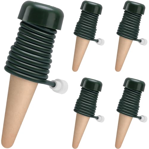 BYDOLL Selbstbewässernde Pflanzstäbe Automatische Bewässerung Terrakotta-Spikes für Zimmer- und Gartenpflanzen, Pflanzeneinsatzvorrichtungen Tropfbewässerungssystem für den Urlaubsgarten (5er-Pack) von BYDOLL
