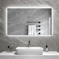 Infrarotheizung Spiegel 580W Wandmontage mit LED(100x60cm), Spiegelheizung Elektrisch Infrarot, Badspiegel Elektroheizung, Badezimmerspiegel von BYECOLD