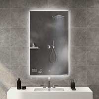 Byecold - led Badspiegel Antibeschlag 60x80 cm, Beschlagfreier Badezimmerspiegel mit Touchschalter, Wandspiegel Lichtspiegel mit Datum, Smart Mirror von BYECOLD