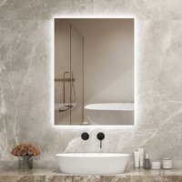 byecold Infrarotheizung Spiegel 450W Wandmontage mit LED(80x60cm), Spiegelheizung Elektrisch Infrarot, Badspiegel Elektroheizung, Badezimmerspiegel von BYECOLD