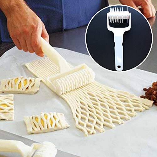 1pc Backen Werkzeug Pull Net Radschneiders Pizza Gebäck Lattice Roller Kunststoff Teig Plätzchen Pie Cutter Küchenhandgemachte Fertigkeit-Werkzeug Big 20 * 6.5cm von BYFRI