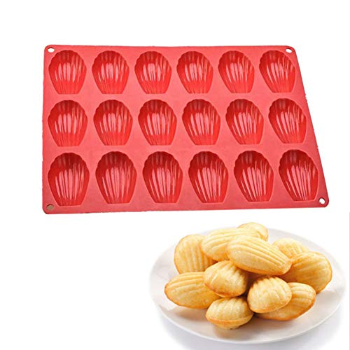BYFRI Silikon-Kuchenform Platinum Silikon Madeleine Plätzchen Form Kuchen Werkzeuge Silber Ofenfest von BYFRI