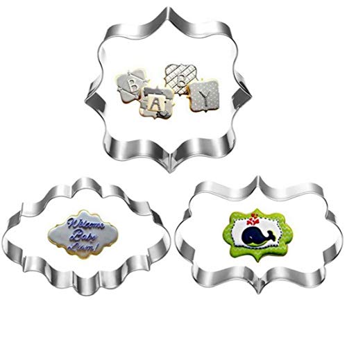 BYFRI 3Pcs Ausstechformenset Gebäck Fondantform Edelstahl Sugarcraft Kuchen-Mold-Dekorrahmen Cutters von BYFRI